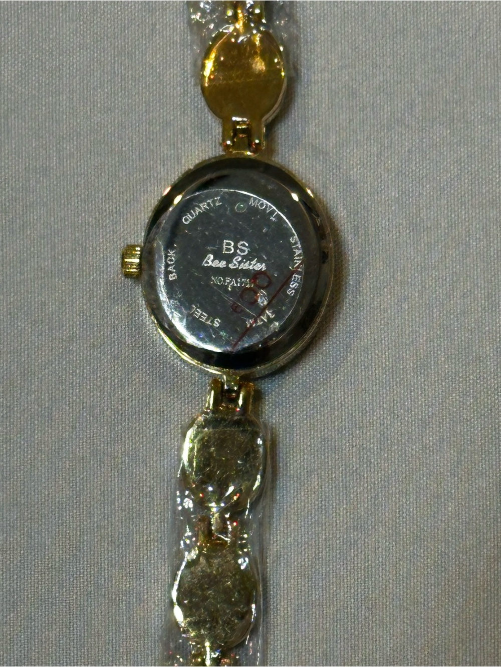 Vintage Inspired Dainty Gold-Tone Ladies Bracelet Watch with Green Stone Accents - Picture 11 of 14